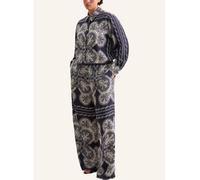 Culotte SEIDENSTICKER, Damen, Gr. 46, Normalgrößen, blau (dunkelblau), 100% Viskose, Paisley, Hosen (51475719-46) dunkelblau