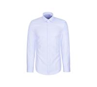 Businesshemd SEIDENSTICKER "Schwarze Rose", Herren, Gr. M (40), normale Ärmellängen, weiß (blau), 100% Baumwolle, Strukturmuster, slim fit, 2-Knopf-Manschette, Hemden, Slim 1/1 Kentkragen Struktur (15