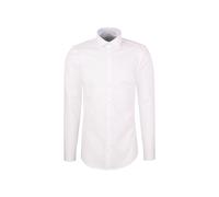 Businesshemd SEIDENSTICKER "Schwarze Rose", Herren, Gr. XL (44), normale Ärmellängen, weiß, 100% Baumwolle, unifarben, slim fit, 2-Knopf-Manschette, Hemden, Slim 1/1 Kentkragen Uni (47979503-44) weiß
