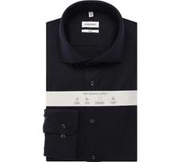 Businesshemd SEIDENSTICKER "Schwarze Rose", Herren, Gr. L (41), normale Ärmellängen, dunkelblau, 50% Baumwolle, 50% Modal, unifarben, slim fit, 2-Knopf-Manschette, Hemden, Slim 1/1 Kentkragen Uni (698