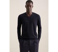 Strickpullover SEIDENSTICKER "Schwarze Rose", Herren, Gr. 3XL, dunkelblau, 100% Wolle, unifarben, regular fit, V-Ausschnitt, Pullover Strickpullover (44861205-XXXL) dunkelblau