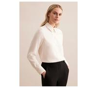 Hemdbluse SEIDENSTICKER "Schwarze Rose", Damen, Gr. S(36), beige (sanftes weiß), 100% Polyester, unifarben, regular fit, ohne Ausschnitt, Blusen, 1/1 Uni (44117129-36) sanftes weiß