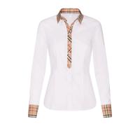 Seidensticker Langarm-Bluse mit Karobesatz Weiß (Größe: 36) 36 weiß