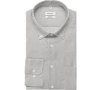Businesshemd SEIDENSTICKER "Schwarze Rose", Herren, Gr. XL (43), normale Ärmellängen, weiß (dunkelblau), 100% Baumwolle, kariert, regular fit, 2-Knopf-Manschette, Hemden, Regular 1/1 Button-Down-Krage
