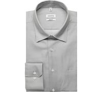 Businesshemd SEIDENSTICKER "Schwarze Rose", Herren, Gr. XXL (46), normale Ärmellängen, grau, 100% Baumwolle, bedruckt, regular fit, 2-Knopf-Manschette, Hemden, Regular 1/1 Covered-Button-Down-Kragen D