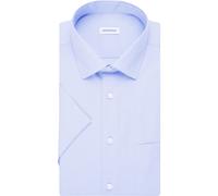 Businesshemd SEIDENSTICKER "Schwarze Rose", Herren, Gr. L42, normale Ärmellängen, blau (hellblau), 100% Baumwolle, unifarben, regular fit, gerader Abschluss, Hemden, Regular 1/2 Kentkragen Uni (828926