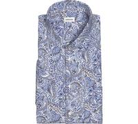 Businesshemd SEIDENSTICKER "Regular", Herren, Gr. M40, normale Ärmellängen, blau, 100% Baumwolle, geblümt, regular fit, gerader Abschluss, Hemden, Regular 1/2 Kentkragen Floral (47810118-40) blau