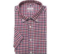Businesshemd SEIDENSTICKER "Regular", Herren, Gr. M (40), normale Ärmellängen, bunt (rosa, pink), 100% Baumwolle, kariert, regular fit, Kurzarm gerader Abschluss, Hemden, Regular Kurzarm Button-Down-K