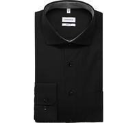 Businesshemd SEIDENSTICKER "Regular", Herren, Gr. M40, normale Ärmellängen, schwarz, 100% Baumwolle, unifarben, regular fit, 2-Knopf-Manschette, Hemden, Regular 1/1 Kentkragen (19885014-40) schwarz