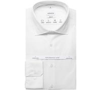 Businesshemd SEIDENSTICKER "Schwarze Rose", Herren, Gr. XXL45, normale Ärmellängen, weiß, 93% Polyester, 7% Elasthan, unifarben, regular fit, 2-Knopf-Manschette, Hemden, Regular 1/1 Kentkragen Uni (77