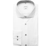 Seidensticker Herren Regular Fit Langarm Popeline Hemd, weiß, 44