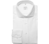 Businesshemd SEIDENSTICKER "Schwarze Rose", Herren, Gr. 4XL (49), normale Ärmellängen, weiß, 100% Baumwolle, Strukturmuster, gemustert, regular fit, Langarm 2-Knopf-Manschette, Hemden, Regular Kentkra