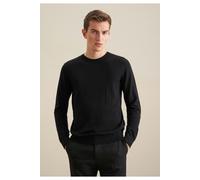 Seidensticker Pullover Polo Piquè Regular Fit Baumwolle bügelleicht Polo-Kragen Herren Schwarz M