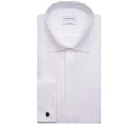 Smokinghemd SEIDENSTICKER "Schwarze Rose", Herren, Gr. M40, normale Ärmellängen, weiß, 100% Baumwolle, unifarben, regular fit, Doppelmanschette, Hemden, Gala Uni (33197868-40) weiß