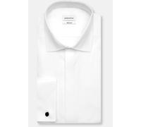 Smokinghemd SEIDENSTICKER "Schwarze Rose", Herren, Gr. XL (44), normale Ärmellängen, weiß, 100% Baumwolle, unifarben, regular fit, Doppelmanschette, Hemden, Gala Uni (33197868-44) weiß