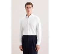 Businesshemd SEIDENSTICKER "Schwarze Rose", Herren, Gr. M (39), normale Ärmellängen, weiß, 50% Baumwolle, 50% Modal, unifarben, slim fit, 2-Knopf-Manschette, Hemden, Slim 1/1 Kentkragen Uni (35326142-