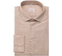 Seidensticker Shaped Flanellhemd beige, Einfarbig