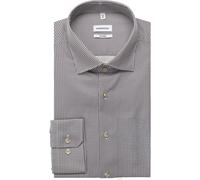 Businesshemd SEIDENSTICKER "Schwarze Rose", Herren, Gr. M (40), normale Ärmellängen, beige, 100% Baumwolle, bedruckt, tailored fit, 2-Knopf-Manschette, Hemden, Shaped 1/1 Kentkragen Druck (40056432-40
