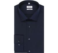 Businesshemd SEIDENSTICKER "Schwarze Rose", Herren, Gr. XXL (46), verlängerte Ärmellängen, blau (dunkelblau), 100% Baumwolle;Easycare;pflegeleicht, unifarben, tailored fit, 2-Knopf-Manschette, Hemden,