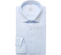 Businesshemd SEIDENSTICKER "Schwarze Rose", Herren, Gr. XL (44), normale Ärmellängen, blau, 100% Baumwolle, Strukturmuster, tailored fit, 2-Knopf-Manschette, Hemden, Shaped 1/1 Kentkragen Struktur (70