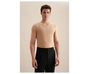 Seidensticker Shaped T-Shirt V-Ausschnitt Nude, Einfarbig