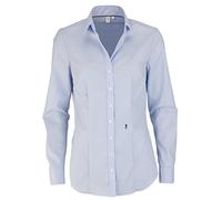 Größe 42 Seidensticker Schwarze Rose Bluse Slim Fit Hellblau Gestreift Langarm Popeline tailliert geschnitten Kentkragen 100% Baumwolle Bügelfrei