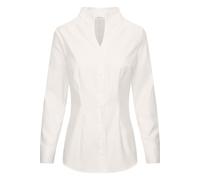 Seidensticker Damen Women Slim Longsleeve Cotton Bluse, Weiß(080644), 42 EU