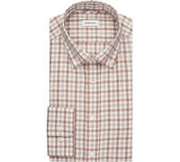 Flanell Flanellhemd in Slim mit Button-Down-Kragen Karo Braun 42 (01.645192-0023-42)