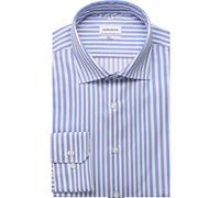 Businesshemd SEIDENSTICKER "Schwarze Rose", Herren, Gr. S (37), normale Ärmellängen, blau (mittelblau), 100% Baumwolle, gestreift, slim fit, 2-Knopf-Manschette, Hemden, Slim 1/1 Kentkragen Gestreift (