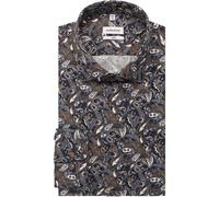 Seidensticker Slim Fit Hemd braun, Bedruckt