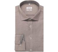 Businesshemd SEIDENSTICKER "Schwarze Rose", Herren, Gr. S (38), normale Ärmellängen, braun, 100% Baumwolle, Strukturmuster, slim fit, 2-Knopf-Manschette, Hemden, Slim 1/1 Kentkragen Struktur (47271702