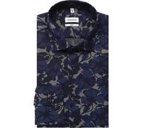 Seidensticker Slim Fit Hemd dunkelblau, Bedruckt