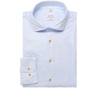 Businesshemd SEIDENSTICKER, Herren, Gr. L (41), normale Ärmellängen, blau (bleu), 100% Baumwolle, unifarben, slim fit, Langarm 2-Knopf-Manschette, Hemden, Slim Kentkragen Uni (69156116-41) bleu