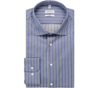 Businesshemd SEIDENSTICKER "Schwarze Rose", Herren, Gr. XL (43), normale Ärmellängen, blau, 100% Baumwolle, gestreift, slim fit, 2-Knopf-Manschette, Hemden, Slim 1/1 Kentkragen Gestreift (90624858-43)