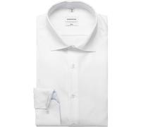 Businesshemd SEIDENSTICKER "Schwarze Rose", Herren, Gr. L (42), normale Ärmellängen, weiß, 100% Baumwolle, unifarben, slim fit, 2-Knopf-Manschette, Hemden, Slim 1/1 Kentkragen Uni (47979503-42) weiß