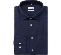 Seidensticker Slim Fit Leinenhemd blau, Einfarbig