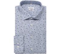 Seidensticker Slim Fit Leinenhemd hellblau, Bedruckt