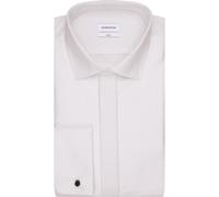 Smokinghemd SEIDENSTICKER "Schwarze Rose", Herren, Gr. S (37), normale Ärmellängen, weiß, 100% Baumwolle, unifarben, slim fit, Doppelmanschette, Hemden, Gala Uni (88617164-37) weiß