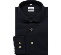 Businesshemd SEIDENSTICKER Gr. 42, normale Ärmellängen, blau (dunkelblau), Herren, 100% Baumwolle, unifarben, Hemden, Slim Kentkragen Uni (48963001-42) dunkelblau