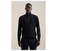 Seidensticker Smart Knit Regular Fit Troyer Deep Navy, Einfarbig