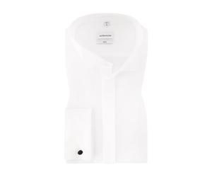 Seidensticker Smokinghemd Herren Slim Fit Umschlagmanschetten Kent weiß, 36