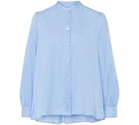 Klassische Bluse SEIDENSTICKER "Schwarze Rose", Damen, Gr. XS (34), blau (bleu), 100% Baumwolle, gestreift, regular fit, ohne Ausschnitt, Langarm, Blusen, Langarm Kragen Streifen (38570828-34) bleu