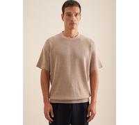 T-Shirt SEIDENSTICKER "Regular", Herren, Gr. XL, beige, 70% Leinen/Flachs 30% Baumwolle, unifarben, regular fit, Rundhals, Kurzarm, Shirts, Kurzarm Rundhals Uni (81656224-XL) beige