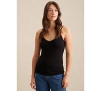 Trägertop SEIDENSTICKER "Schwarze Rose", Damen, Gr. M, schwarz, 95% Baumwolle, 5% Elasthan, unifarben, regular fit, Tops Trägertop, Ohne Arm V-Neck Uni (89123860-M) schwarz