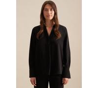 Klassische Bluse SEIDENSTICKER "Schwarze Rose", Damen, Gr. M (38), schwarz, 100% Polyester, unifarben, regular fit, ohne Ausschnitt, Langarm, Blusen, Tunika Uni (32786101-38) schwarz
