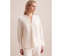 Klassische Bluse SEIDENSTICKER "Schwarze Rose", Damen, Gr. S (36), beige (ecru), 100% Polyester, unifarben, regular fit, ohne Ausschnitt, Langarm, Blusen, Tunika Uni (12781821-36) ecru