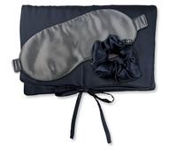 Seidentuch AILORIA "Tasche, Schlafmaske & Scrunchie M aus Seide TRAVEL SET BEAUTY M", Damen, schwarz (midnight schwarz), Obermaterial: 100% Seide silk., Modetücher (75001931-0) midnight schwarz