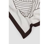 Seidentuch mit geometrischem Muster | comma x Füsun Lindner weiß|braun ONESIZE