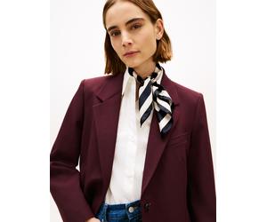 Seidentuch TOMMY HILFIGER "TH ELEVATED CHIC SILK SQUARE", Damen, space blau, Web, Seide, gemustert, Modetücher, im Streifen-Look und mit Logo-Print (75725024-0) space blau