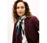 Seidentuch TOMMY HILFIGER "TH FLAG FLORAL SILK LARGE SQUARE", Damen, navy poppy print, Web, Seide, geblümt, Modetücher (10982964-0) navy poppy print